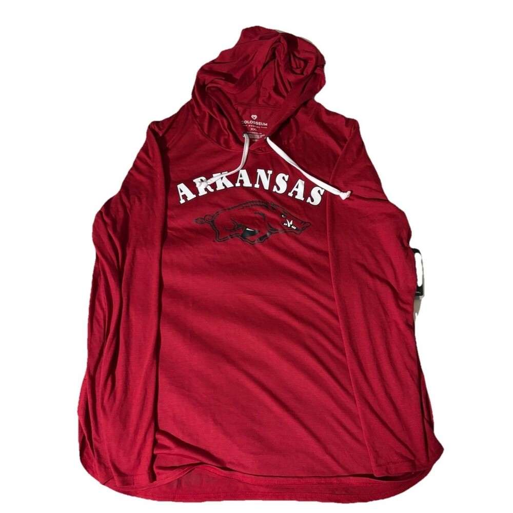 Arkansas Razorbacks Hoodie Womens XXL Colosseum Red Hooded Long Sleeve NWT NCAA